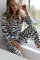 Breathe Women's Cotton Sateen Tiger in Monochrome Classic Pajama Set