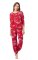 The Cat's Pajamas Women's Willow Cerise Pima Knit Pullover Lounge Set in Red