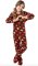 Big Feet Pajamas Kids Chocolate Brown Hearts Fleece One Piece Footy
