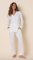 The Cat's Pajamas Women's White Classic Pima Knit Cotton Pajama Set