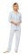The Cat's Pajamas Women's Confetti Dot Pima Knit Cotton Classic Pajama Set in Blue
