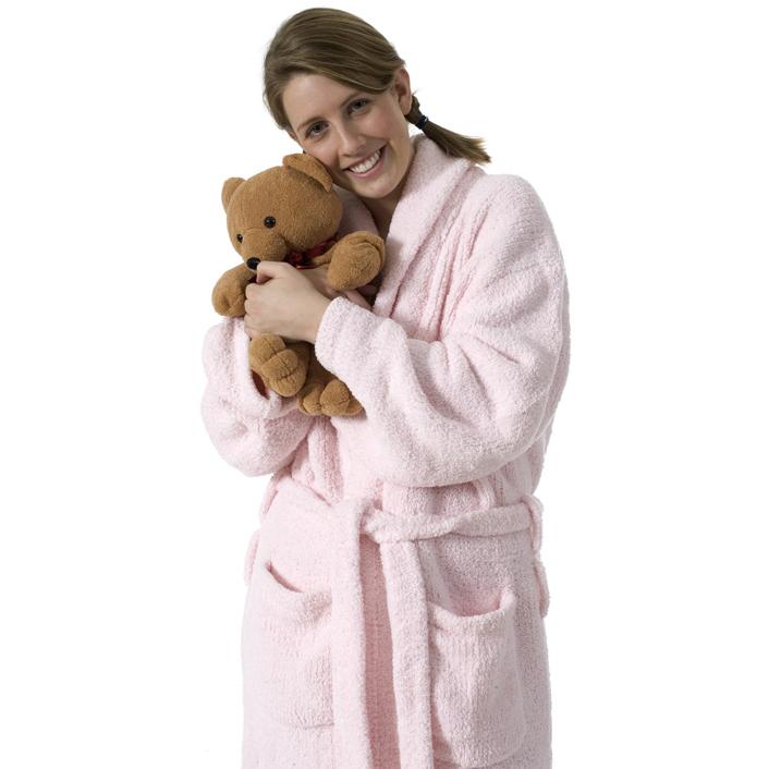 Kashwére Signature Shawl Collared Robe in Pink