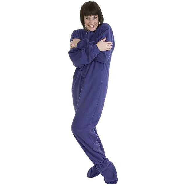 Big Feet Pajamas Adult Purple Fleece One Piece Footy