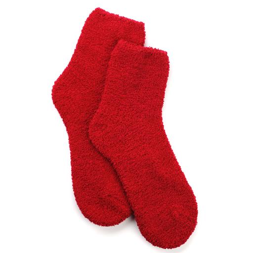  Kashwere Plush chenille Lounging Sock in Red 