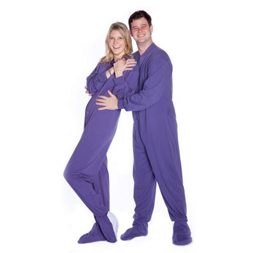 Big Feet Pajamas Adult Purple Jersey Knit One Piece Footy