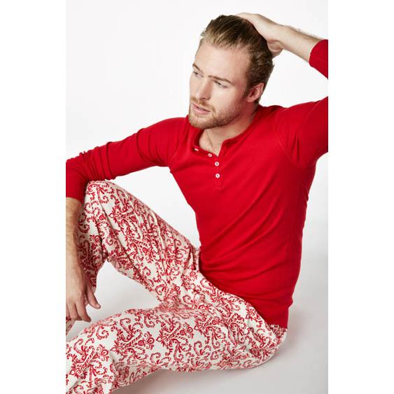 Bedhead Men's "Candy Canes" Stretch Henley Pajama Set