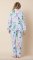 The Cat's Pajamas Women's Deerly Luxe Pima Cotton Classic Pajama Set in Blue