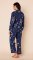 The Cat's Pajamas Women's Deerly Lux Pima Cotton Classic Pajama Set in Navy