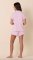 The Cat's Pajamas Women's Essential Stripe Pima Knit Cotton Short Sleeve Short Set in Pink Moment