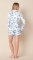 The Cat's Pajamas Women's Field & Feather Pima Knit Cotton Long Sleeve Short Set