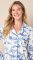 The Cat's Pajamas Women's Field & Feather Pima Knit Cotton Long Sleeve Short Set