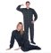 Big Feet Pajamas Adult Navy Plaid Flannel One Piece Footy