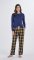 Boxercraft Women's Haley McIntosh Navy/Gold Plaid Flannel Pajama Pant