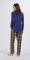 Boxercraft Women's Haley McIntosh Navy/Gold Plaid Flannel Pajama Pant