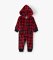 Little Blue House by Hatley Red Buffalo Plaid Baby Hooded Fleece Jumpsuit