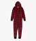 Little Blue House by Hatley Red Buffalo Plaid Adult Hooded Fleece Jumpsuit