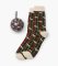 Little Blue House by Hatley Men's Moose On Plaid Socks In A Ball