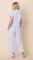 The Cat's Pajamas Women's Heritage Stripe Pima Knit Cotton Capri Pajama Set in Blue