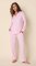 The Cat's Pajamas Women's Heritage Stripe Pima Knit Cotton Classic Set in Pink
