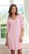 The Cat's Pajamas Women's Heritage Stripe Pima Knit Cotton Long Sleeve V-Neck Sleepshirt in Pink