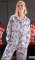 The Cat's Pajamas Women's Holly Jolly Flannel Classic Pajama Set in Blue