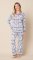 The Cat's Pajamas Women's Holly Jolly Pima Knit Cotton Simple Set in Blue