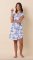 The Cat's Pajamas Women's Idle Hours Pima Knit Cotton Short Sleeve Sleepshirt in Blue