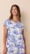 The Cat's Pajamas Women's Idle Hours Pima Knit Cotton Short Sleeve Sleepshirt in Blue