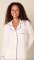 The Cat's Pajamas Women's Ivory/Navy Pima Knit Cotton Classic Pajama Set