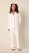 The Cat's Pajamas Women's Ivory/Navy Pima Knit Cotton Classic Pajama Set