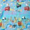 Karen Mabon London Organic Cotton Classic Pajama Set in Blue