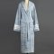 Kashwére Silver Blue/Creme Hooded Heather Robe