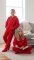Big Feet Pajamas Kids Red Fleece Hooded One Piece Footy