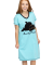 Lazy One Bearly Awake V-Neck Cotton Nightshirt in Blue