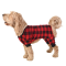 Lazy One Red Plaid Bear Cheeks Onesie FlapJack for Dogs