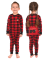 Lazy One Kids Unisex Red Plaid Bear Cheeks FlapJack