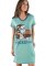 Lazy One Booked Tonight V-Neck Cotton Nightshirt in Green