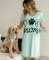 Lazy One Dog Mom V-Neck Cotton Nightshirt in Aqua