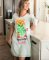 Lazy One Pawsitively Tired V-Neck Cotton Nightshirt in Mint