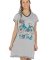 Lazy One Two Tired V-Neck Cotton Nightshirt in Grey