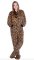 Big Feet Pajamas Adult Leopard Plush Hooded One Piece Footy