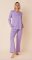 The Cat's Pajamas Women's Lilac Pima Knit Cotton Classic Pajama Set