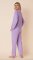 The Cat's Pajamas Women's Lilac Pima Knit Cotton Classic Pajama Set