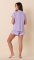 The Cat's Pajamas Women's Lilac Confetti Dot Pima Knit Cotton Short Set
