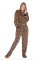 Big Feet Pajamas Adult Leopard Plush Hooded One Piece Footy