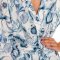 The Lazy Poet Women's Lola Blue Medusa Linen Kimono Robe