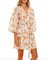 The Lazy Poet Women's Lola Peach Jungle Lush Linen Kimono Robe