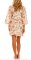 The Lazy Poet Women's Lola Peach Jungle Lush Linen Kimono Robe