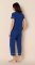 The Cat's Pajamas Women's Marine Blue Pima Knit Cotton Capri Pajama Set