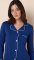 The Cat's Pajamas Women's Marine Blue Pima Knit Cotton Classic Pajama Set
